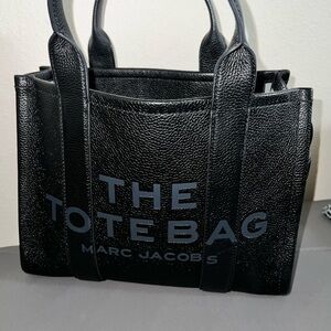 Marc Jacobs Black Leather Tote Bag with matching nano charm